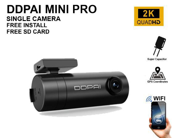 DDPAI Mola N3 Pro GPS Dual View Dash Cam 2K Ultra HD 2560x1600P Vehicle Car  DVR